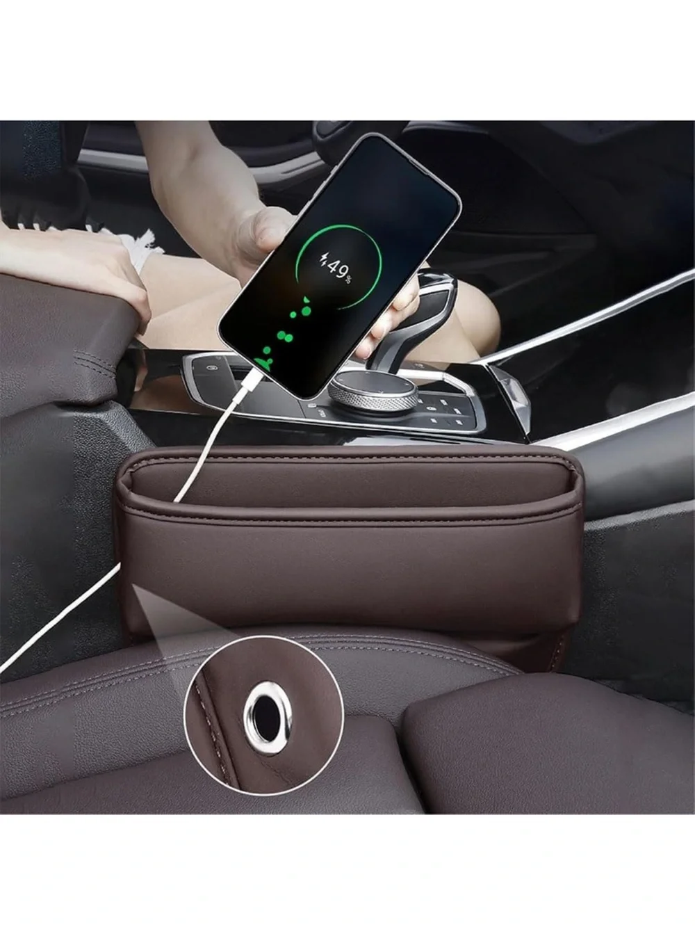 Brown Car Seat Gap Organizer and Phone Holder - Universal (No Brand)